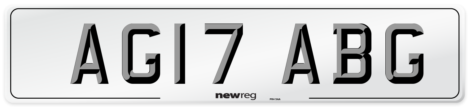 AG17 ABG Number Plate from New Reg